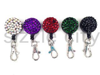 PACK OF 5 COLORFUL SOLO BADGE REEL (IRIDESCENT, PURPLE, RED, GREEN, BLACK) ID BADGE HOLDER FOR NURSES, TEACHERS, AND ANYONE NEEDING TO DISPLAY THEIR ID 