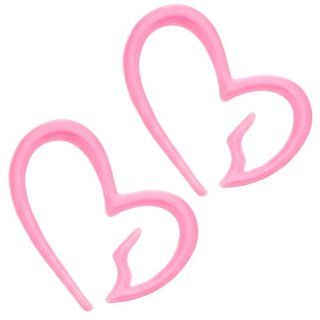 10G Pink Acrylic Hanger Broken Heart Expander Taper Plugs   Pair FreshTrends Jewelry