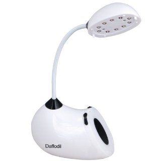 Daffodil LEC100W LED Reading Light With Dimmer   Portable Desk Lamp with Flexible Neck and Rechargeable Battery via Mains or USB   Also available in Blue (LEC100L) and Red (LEC100R)   Table Lamps  
