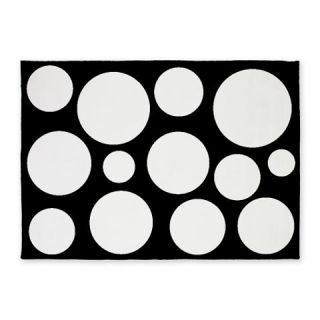  Black and White Polka Dot 5x7Area Rug
