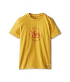 Life is good Kids Take A Walk Bear Crusher Tee Boys T Shirt (Gold)