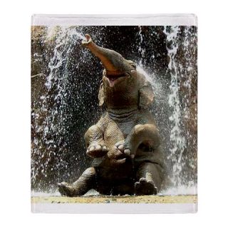  elephant shower Throw Blanket