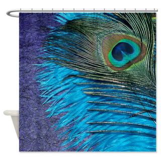  Purple and Teal Peacock Shower Curtain