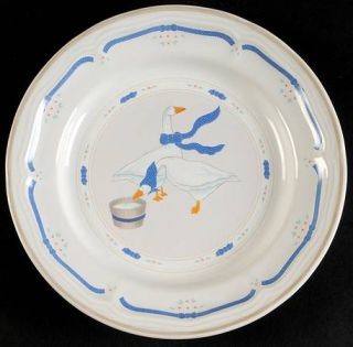 Newcor Countryside Salad Plate, Fine China Dinnerware   Geese In Center, Blue Bo