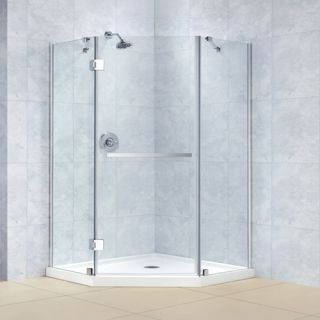 Dreamline SHEN203636004 Shower Enclosure, 36 3/8 by 36 3/8 PrismX Frameless Hinged, Clear 3/8 Glass Brushed Nickel