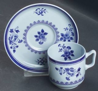 Spode Gloucester Blue (No Trim) Flat Demitasse Cup & Saucer Set, Fine China Dinn