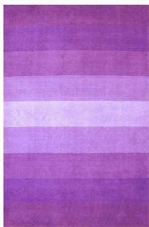 Hand tufted Purple Stripes Wool Rug (5 X 8)