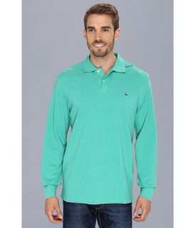 Vineyard Vines L/S Heather Classic Pique Polo Mens Long Sleeve Pullover (Green)