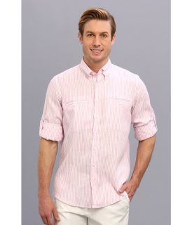 Culture Phit Adan Regular Fit Linen Shirt Mens Long Sleeve Button Up (Pink)