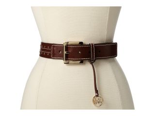 MICHAEL Michael Kors 38mm Belt with/ Piping And Studding Detail Womens Belts (Brown)