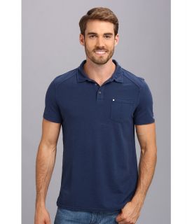 Calvin Klein Jeans Garment Dye Jersey/Slub Shoulder Pane S/ Mens Short Sleeve Pullover (Navy)