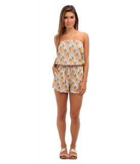 Angie Strapless Print Romper Womens Jumpsuit & Rompers One Piece (Taupe)