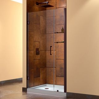 Dreamline SHDR20407210S06 Frameless Shower Door, 40 to 41 Unidoor Hinged, Clear 3/8 Glass Oil Rubbed Bronze