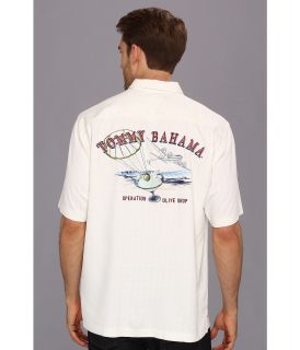 Tommy Bahama Operation Olive Drop Camp Shirt Mens Short Sleeve Button Up (White)