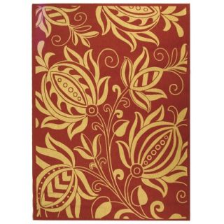 Rectangle Patio Rug   Beige/Red 53x77