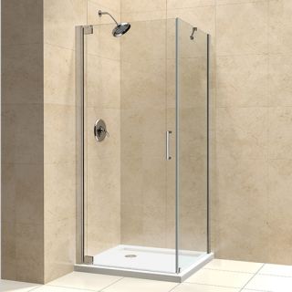 Dreamline SHEN413030004 Shower Enclosure, 30 by 30 Elegance Frameless Pivot, Clear 3/8 Glass Brushed Nickel