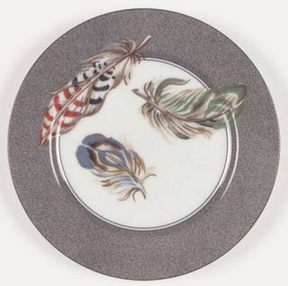 Fitz & Floyd Feathers Salad Plate, Fine China Dinnerware   Multicolor Feathers,