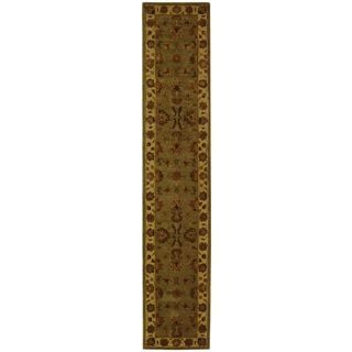 Handmade Heritage Kerman Green/ Gold Wool Runner (23 X 4)