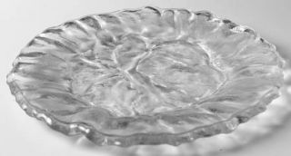 Morgantown Crinkle Glass Clear 7 Salad Plate   Stem #1962, Clear, Crinkle Desig