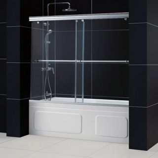 Dreamline SHDR136058804 Bathtub Shower Door, 56 to 60 Charisma Frameless Bypass Sliding, Clear 5/16 Glass Brushed Nickel