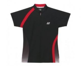 YONEX Junior Badminton Zipped T Shirt, Black, M Clothing
