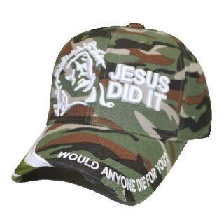 Christian Baseball CAMOUFLAGE CAMO Cap Jesus Did It Would Anyone Die For You, Hat Spiritual Headwear, Church Religious Religion 