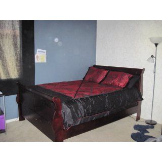 Coaster Fine Furniture 200431q Louis Philippe Style Sleigh Bed, Queen, Cherry Finish Home & Kitchen