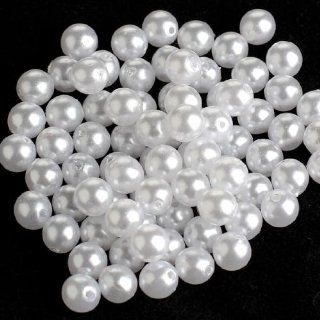 Bag of Elegant White Pearl Beads 10mm Great for Table Scatter, Weddings, and Embellishing  Approximately 420 Pearls