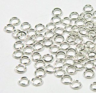 300 Jump Rings, Shiny Silver plated Brass 4.5mm Round, Approximately 20 Gauge Open Jewelry Connectors Chain Links Sold Per Pkg of 300