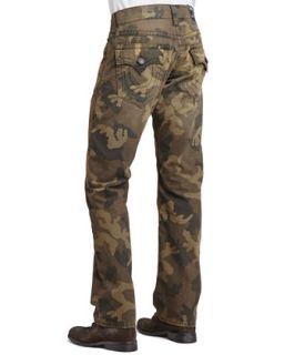 True Religion Ricky Distressed Camouflage Jeans, Green