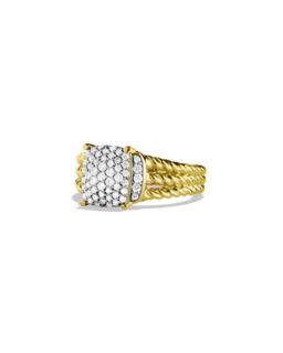 David Yurman Petite Petite Wheaton Ring with Diamonds in Gold
