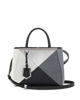 Fendi 2Jours Small Mixed Leather Tote Bag