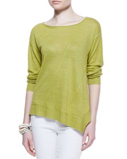 Eileen Fisher Asymmetric Seam Linen Sweater
