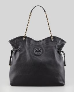 Tory Burch Marion Slouchy Leather Tote Bag, Black