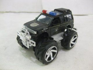 USA Police Monster Truck With Broken Back Bumper In Black Diecast By Mega Truck Toys & Games