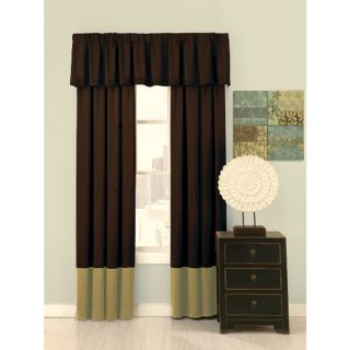 Ultimate Luxury Silk Allure 84 in L Bordered Dark Chocolate Rod Pocket Curtain Panel