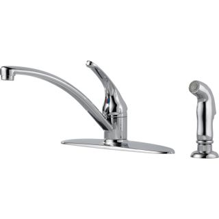 Delta Foundations Chrome Low Arc Kitchen Faucet with Side Spray