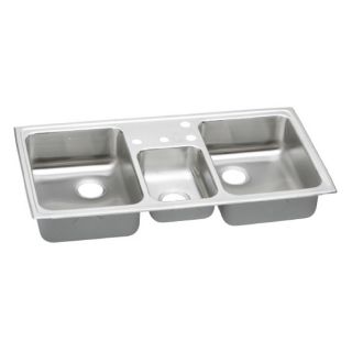 Elkay Triple Basin Drop In Stainless Steel Kitchen Sink