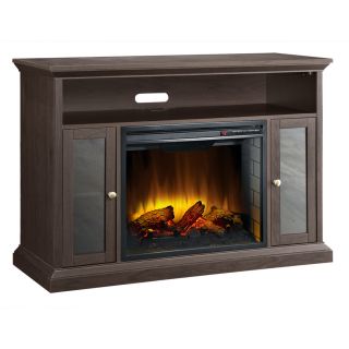 Pleasant Hearth 46.75 in W 4,600 BTU Espresso Wood and Metal Wall Mount Electric Fireplace with Thermostat and Remote Control