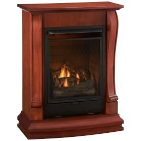 Cedar Ridge Hearth 29.13 in Dual Burner Vent Free Sienna Corner or Wall Mount Electric and Liquid Propane or Natural Gas Fireplace with Blower