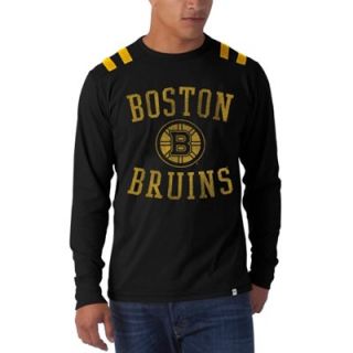 47 Brand Boston Bruins Bruiser Long Sleeve T Shirt   Black