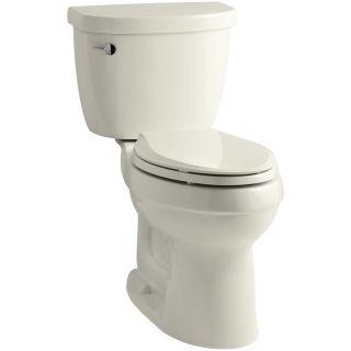 KOHLER Cimarron Biscuit 1.28 GPF (4.85 LPF) 12 in Rough In WaterSense Elongated 2 Piece Comfort Height Toilet