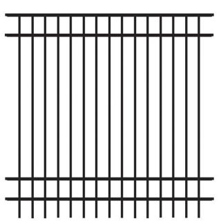 FREEDOM Black Aluminum Fence Panel (Common 72 in x 72 in; Actual 71.25 in x 72.37 in)