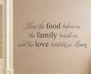 Bless the Food Before Us the Family Beside Us and the Love Between Us Amen   Religious God Christian Prayer Dining Room Kitchen   Wall Decal Mural Graphic   Vinyl Quote Sticker Art Decoration   Lettering Decor Saying  