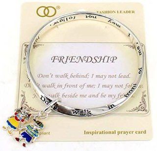Friendship Charm Bracelet with Inspirational Card a Gift Box by Jewelry Nexus " Don'y walk behind; I may not lead. Don't walk in front of me I may not follow. Just walk beside me & b my friend ." Jewelry Nexus Jewelry