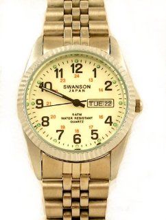Men's Dress Silver Tone Easy to Read Swanson Japan Watch at  Men's Watch store.