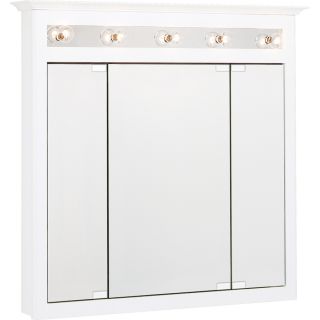 Project Source 37 1/2 in x 36 in White Lighted MDF Surface Mount Medicine Cabinet