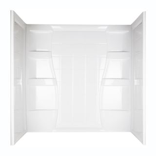 ASB Firenze 60 in W x 32 in D x 61 1/2 in H High Gloss White Polystyrene Bathtub Wall Surround