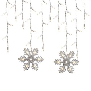 GE 150 Count Incandescent Mini Clear Snowflakes Icicle White Corded Christmas String Lights