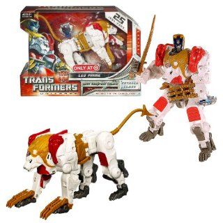 Hasbro Year 2009 Transformers UNIVERSE Beast Wars Series Exclusive Voyager Class 7 Inch Tall Robot Action Figure   Maximal White LEO PRIME with Tail that Becomes Whip and Snap Out Robo Shredder Claws Plus Cyber Planet Key (Beast Mode Lion) Toys & Gam